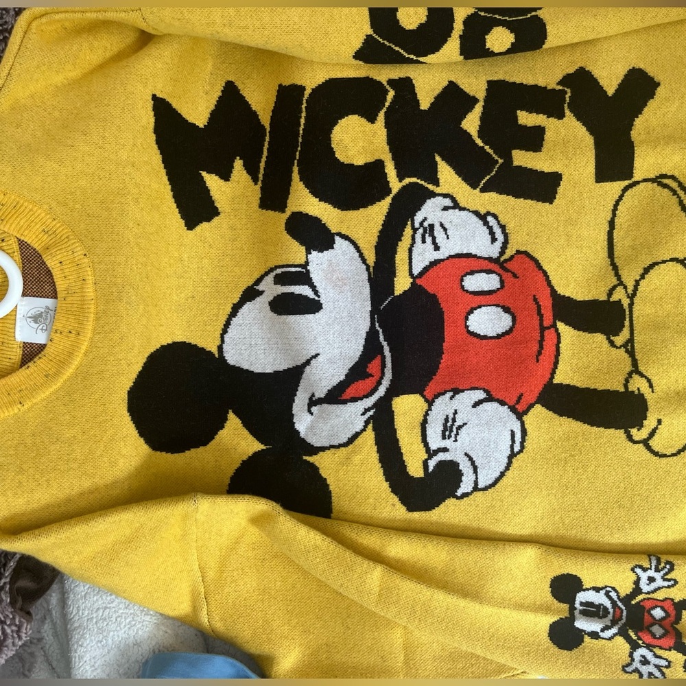 Disney Mickey Mouse Yellow Sweater Vintage